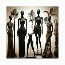 Boho Art Mannequins silhouette Canvas Print