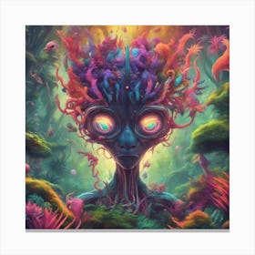 Imagination, Trippy, Synesthesia, Ultraneonenergypunk, Unique Alien Creatures With Faces That Looks (23) Canvas Print