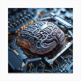 Brain On A Computer Chip 8 Canvas Print