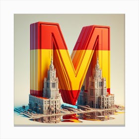 Madrid Letter M Canvas Print