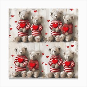 Valentine Teddy Bears 2 Canvas Print