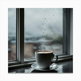 Coffee Cup On A Window Sill 4 Canvas Print