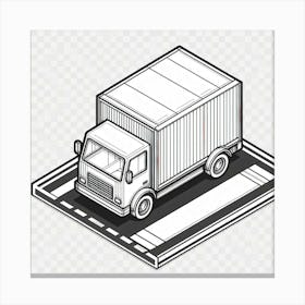 Isometric Drawing Of A Truck Canvas Print