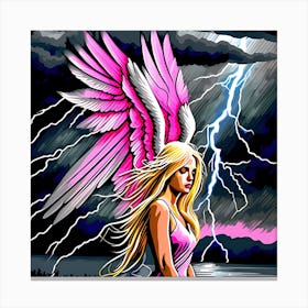 Saddened Angel Painting Canvas Print