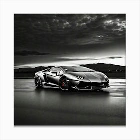 Black And White Lamborghini Canvas Print