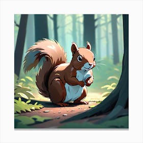 Squirrel In The Woods 32 Canvas Print