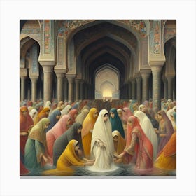 Bathing Of Jesus Canvas Print