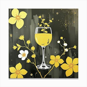 Yellow Wine Glass Canvas Print