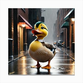 Ducky In The Rain Canvas Print