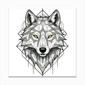 Geometric Wolf Head 4 Canvas Print