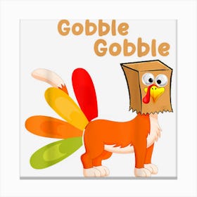 Thanksgiving Cat Funny Fake Turkey Gobble Thanksgiving Cat Canvas Print