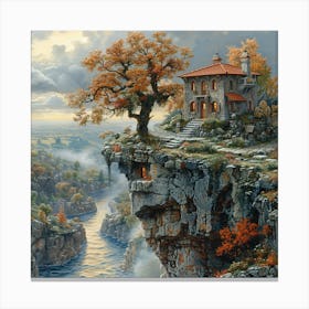 House On The Cliff Canvas Print