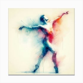 Watercolor Ballet Dancer 1 Canvas Print