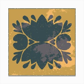 Floral Pattern Old Folk Art Tiles 1 Canvas Print