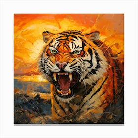 Tiger At Sunset Canvas Print