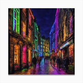 Colorful Edinburgh Street Canvas Print