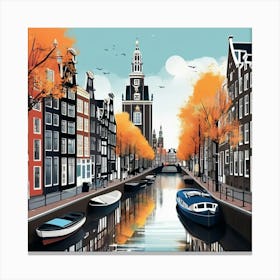 Amsterdam city canvas Canvas Print