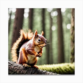 Red Squirrel In The Forest 19 Canvas Print