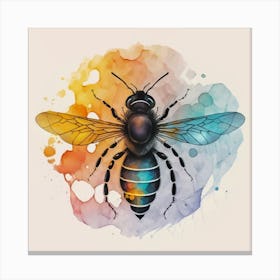 Bee Watercolor Painting, Flight of the Bee Canvas Print