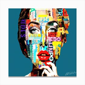 I Wonder - Woman With A Newspaper Face Canvas Print