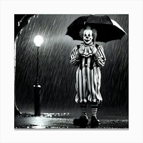 Clown In The Rain Canvas Print