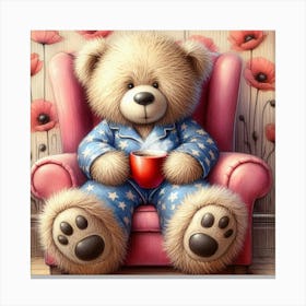 Teddy Bear In Pajamas 3 Canvas Print