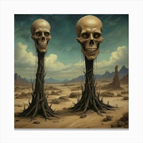 Skulls Of The Desert Canvas Print