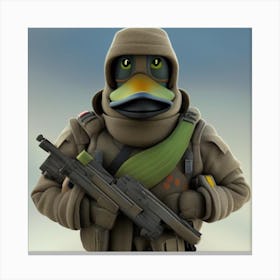 Duck Soldier Canvas Print