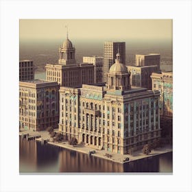 Detroit Cityscape Canvas Print