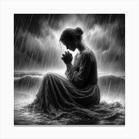 Prayer In The Rain 1 Canvas Print