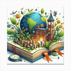 The Power of Knowledge and Education to Shape a Better, More Sustainable Future for All: An Exploration of How Education Can Help Us Understand and Address Global Challenges Such as Climate Change, Poverty, and Inequality Canvas Print
