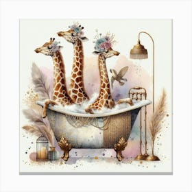 Spotted Serenity: Bath Time Bliss Canvas Print