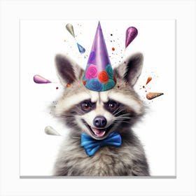 Birthday Raccoon 5 Canvas Print