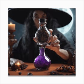 Witch With Potion Canvas Print
