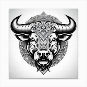 Cabeza De Toro Dibujado Para Pared Canvas Print