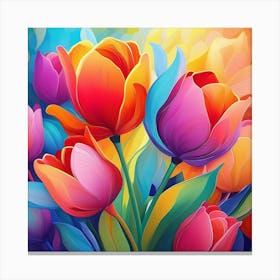 Colorful Tulips 4 Canvas Print