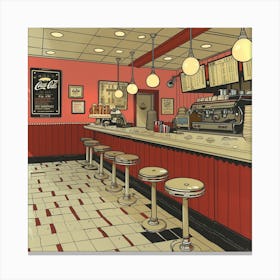 Diner Interior 1 Canvas Print