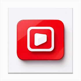 Youtube Video Streaming Platform Media Content Icon Logo Red Play Watch Channel Subscrib (7) Canvas Print
