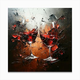 Two Glasses Of Wine Art Canvas Print