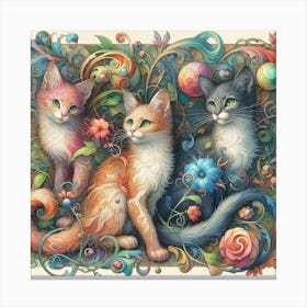 Colorful Kittens Canvas Print