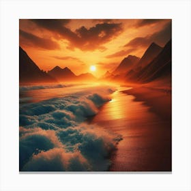 Sunset At The Beach 10 Canvas Print