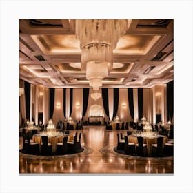 Black And White Wedding Reception Canvas Print