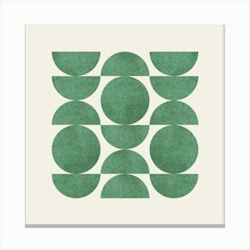 Scandinavian Pattern Half-moon Circle Abstract Minimalist - Green 2 Canvas Print