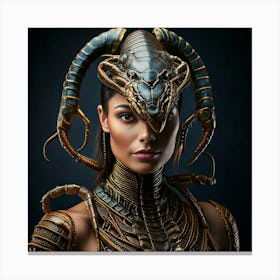 Firefly Regal Hybrid Scorpion Human Surreal Portrait 58629 (2) Canvas Print