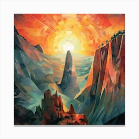 Sunset In The Mountains Canvas Print