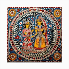 Rajasthan Hand Painted Painting Canvas Print