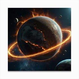 Default Create A Picture Of A Planet Colliding Into Another Pl 1 Canvas Print