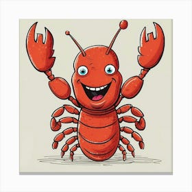 Lobster Cartoon Canvas Print