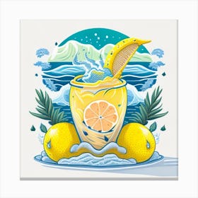 Leonardo Diffusion Summer Lemons In A Glass Fresh Beach Waves 0 Canvas Print