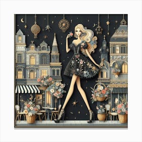 Barbie In The City Canvas Print